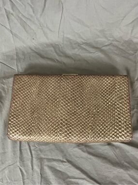 Banana Republic Metallic Gold Textured Clutch